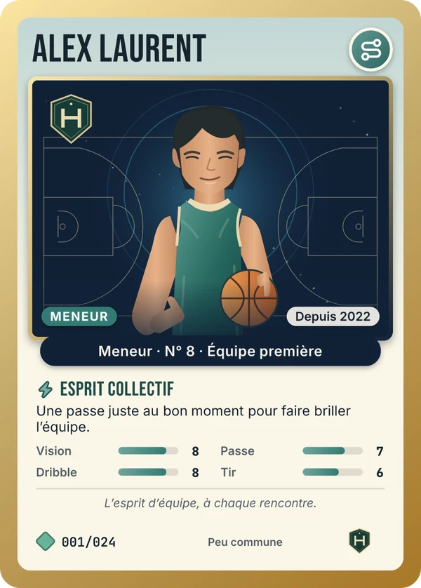 Carte de démonstration fictive, modèle Classique Basket