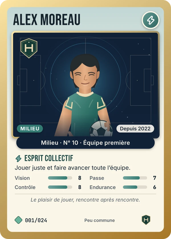 Carte de démonstration fictive, modèle Classique Football