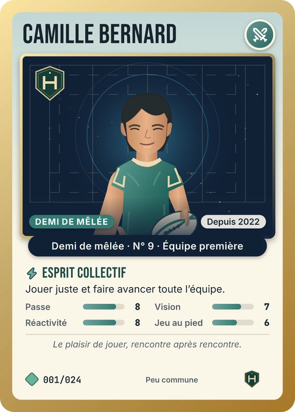 Carte de démonstration fictive, modèle Classique Rugby à XV