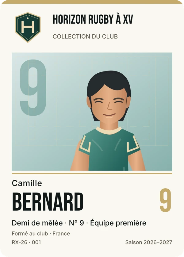 Carte de démonstration fictive, modèle Équipe Rugby à XV