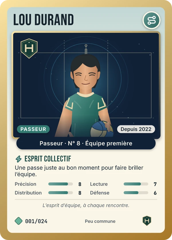 Carte de démonstration fictive, modèle Classique Volley